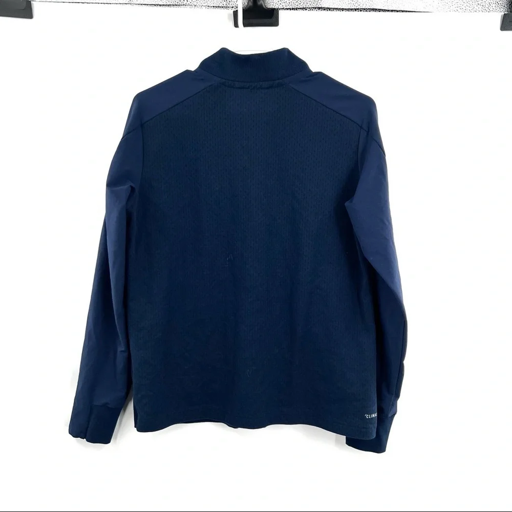 Adidas climalite 2016 sideline blue front zip long sleeve jacket M